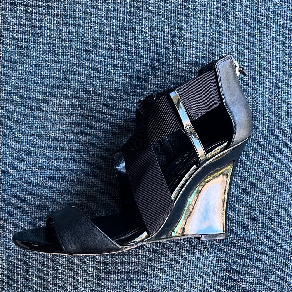 White House Black Market Strappy Black Heels